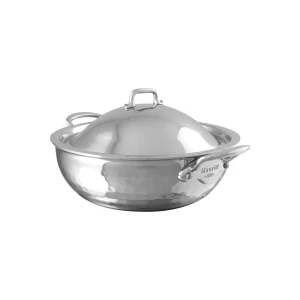 Mauviel 24 cm Curved Splayed Sautepan with lid