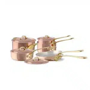 M'150 B 10-Piece Copper Cookware Set With Brass Handles