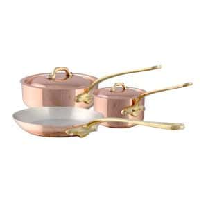M'200 B 5-Piece Copper Cookware Set With Brass Handles