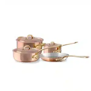 M'150 B 7-Piece Copper Cookware Set With Brass Handles