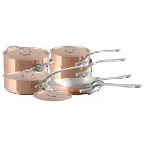 M'150 S 10-Piece Copper Cookware Set With Cast Stainless Steel Handles