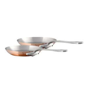 M'150 S 2-Piece Copper Frying Pan Set With Cast Stainless Steel Handles