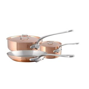 M'150 S 5-Piece Copper Cookware Set With Cast Stainless Steel Handles