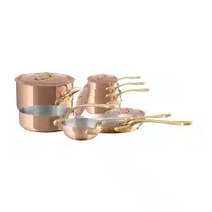 M'200 B 10-Piece Copper Cookware Set With Brass Handles