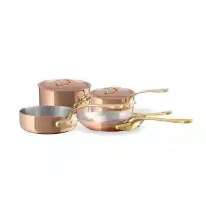 M'200 B 8-Piece Copper Cookware Set With Brass Handles
