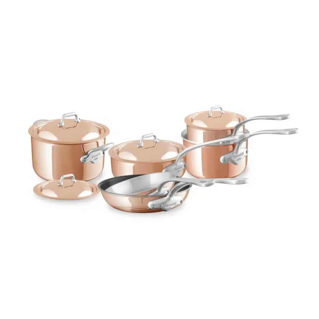 M'6 S 10Piece Induction Copper Cookware Set With Cast Stainless Steel