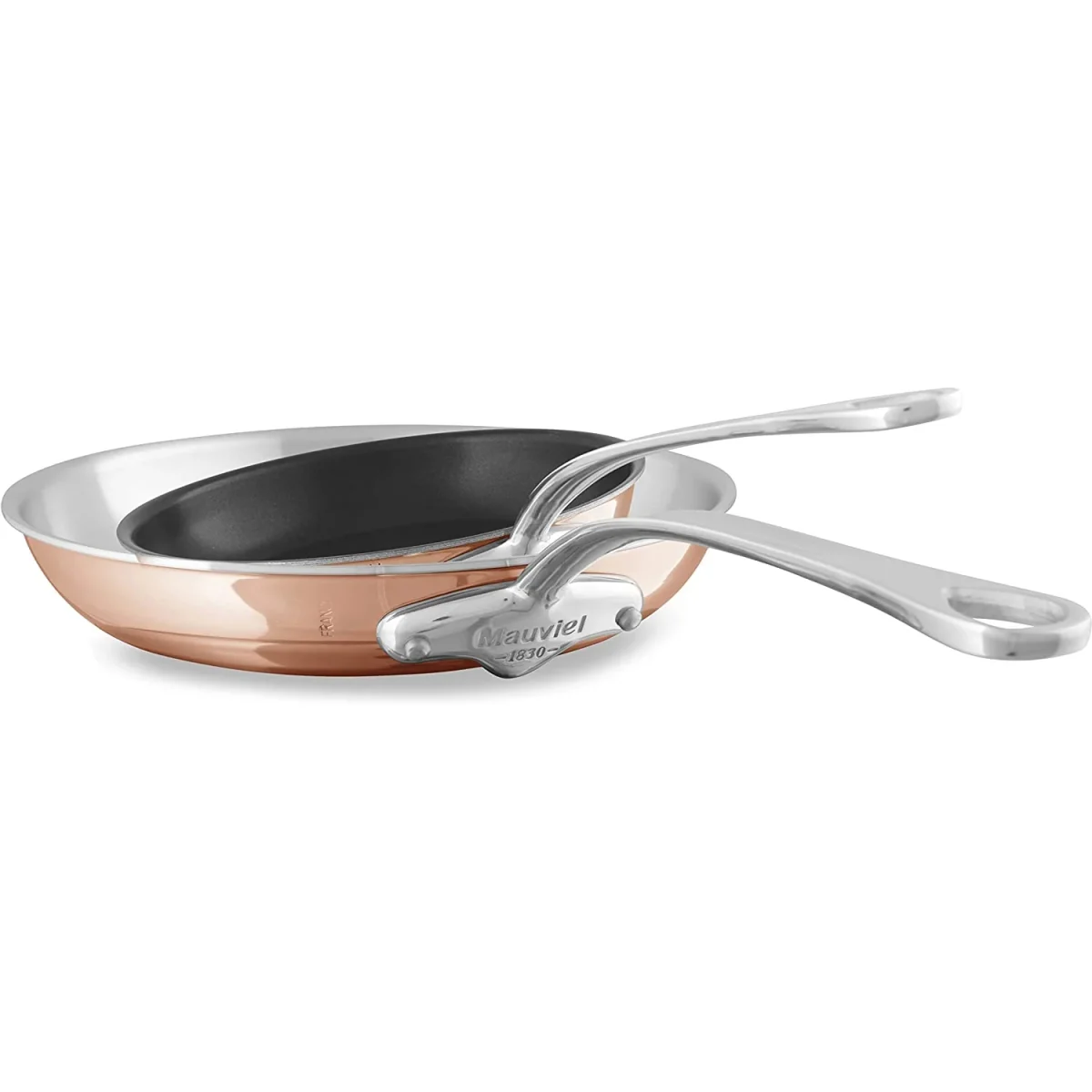 M'6 S 2-Piece Induction Copper Frying Pan Set With Cast Stainless Steel Handles