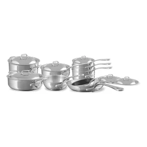 M'COOK 5-Ply 16-Piece Cookware Set With Cast Stainless Steel Handles