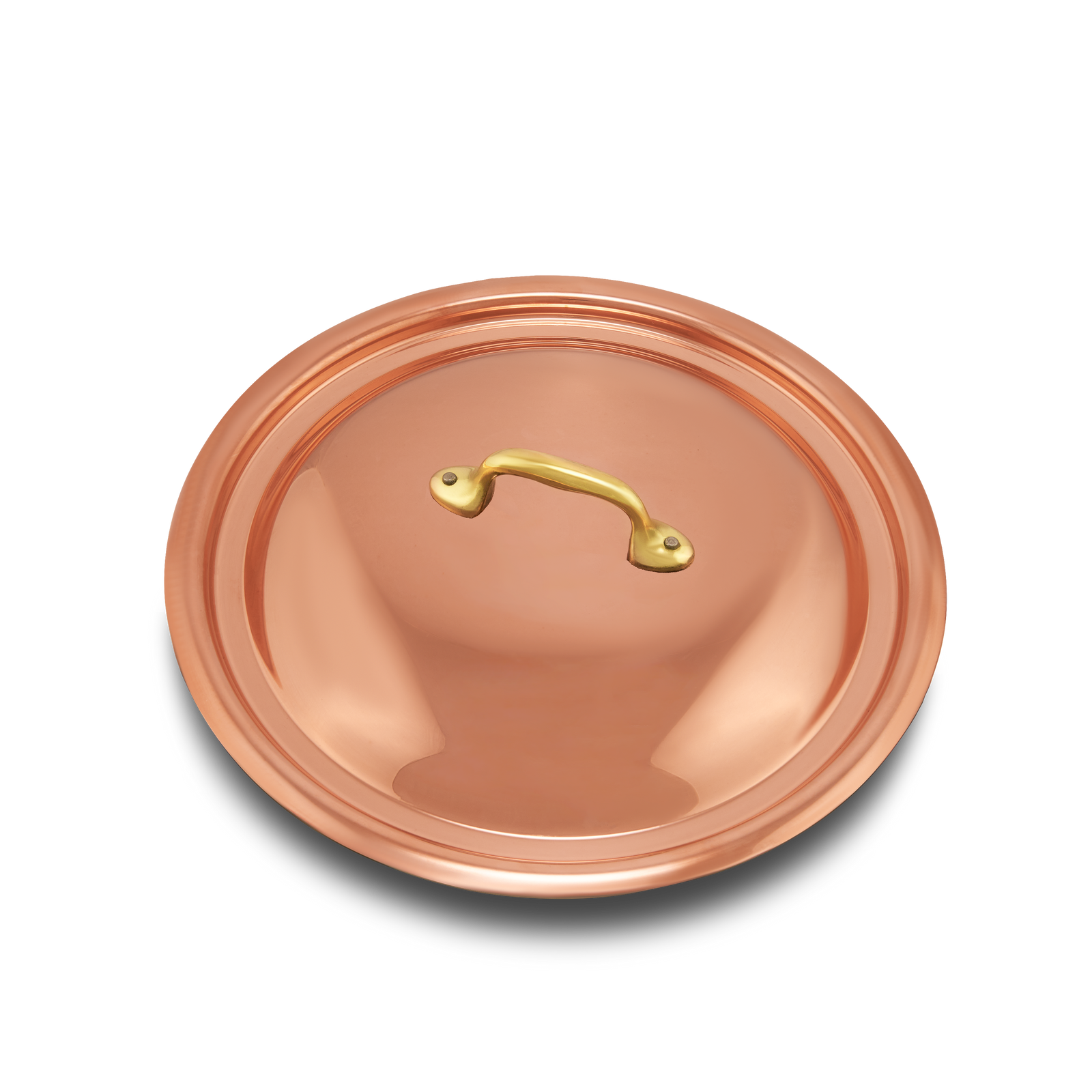 Copper Curved Lid, Brass Handle 3 Copper Curved Lid, Brass Handle - Image 3