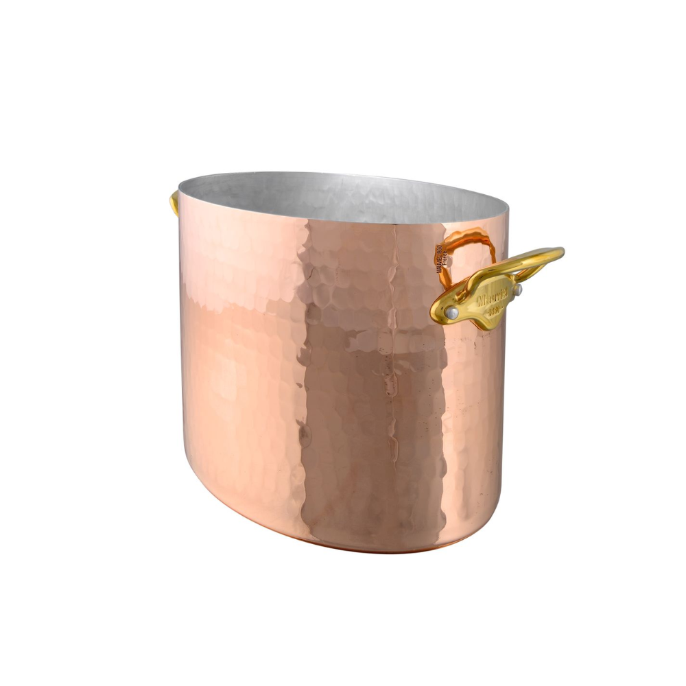 mauviel m30 oval hammered copper champagne bucket with brass fadd78d7