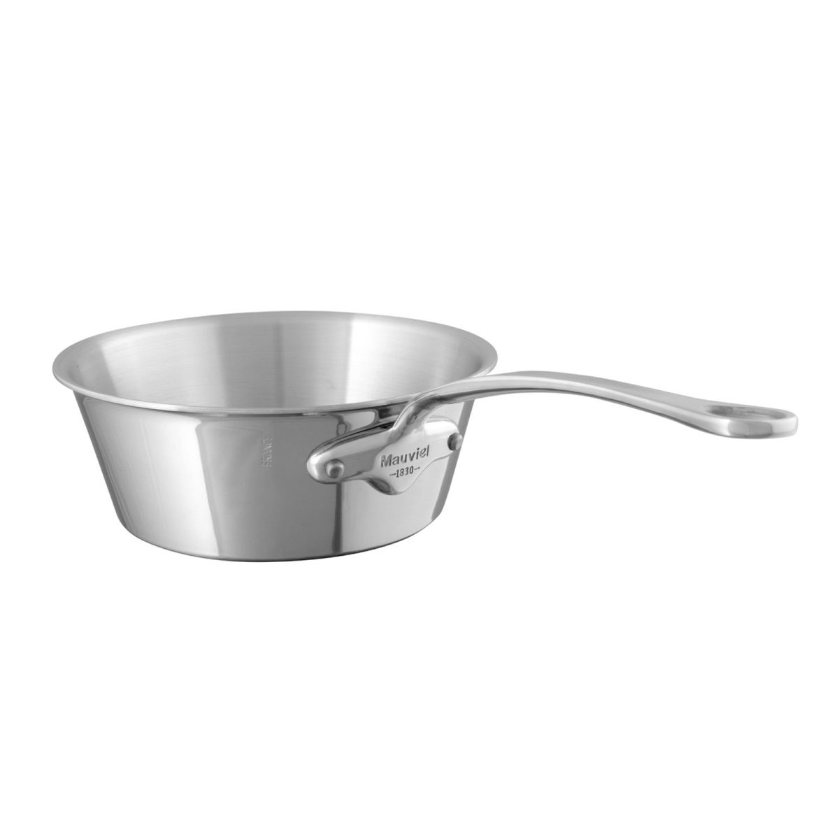 mauviel mcook 5 ply splayed saute pan with cast stainless st 8182a8ab