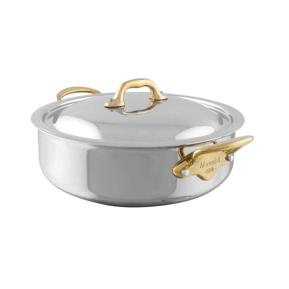 mauviel mcook b 5 ply rondeau with curved lid brass handles 6b76f8fb