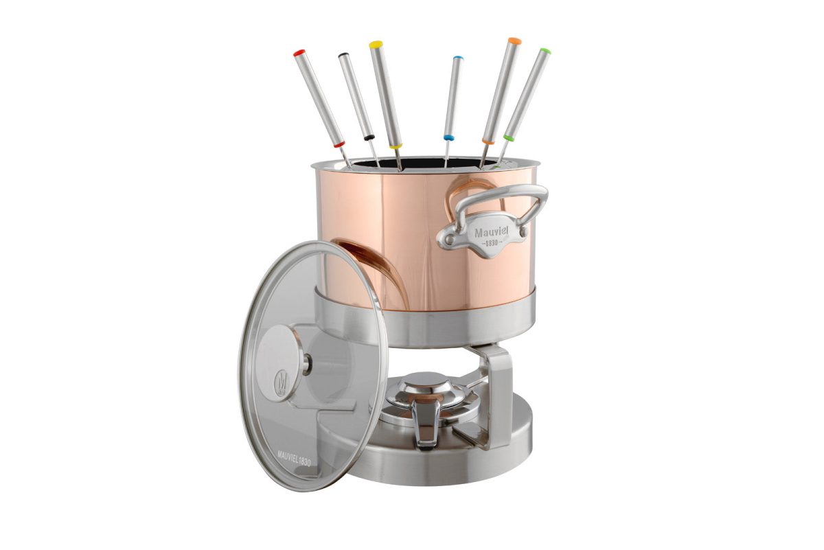 mauviel mheritage m150 s copper fondue set with stainless st 19b8729a