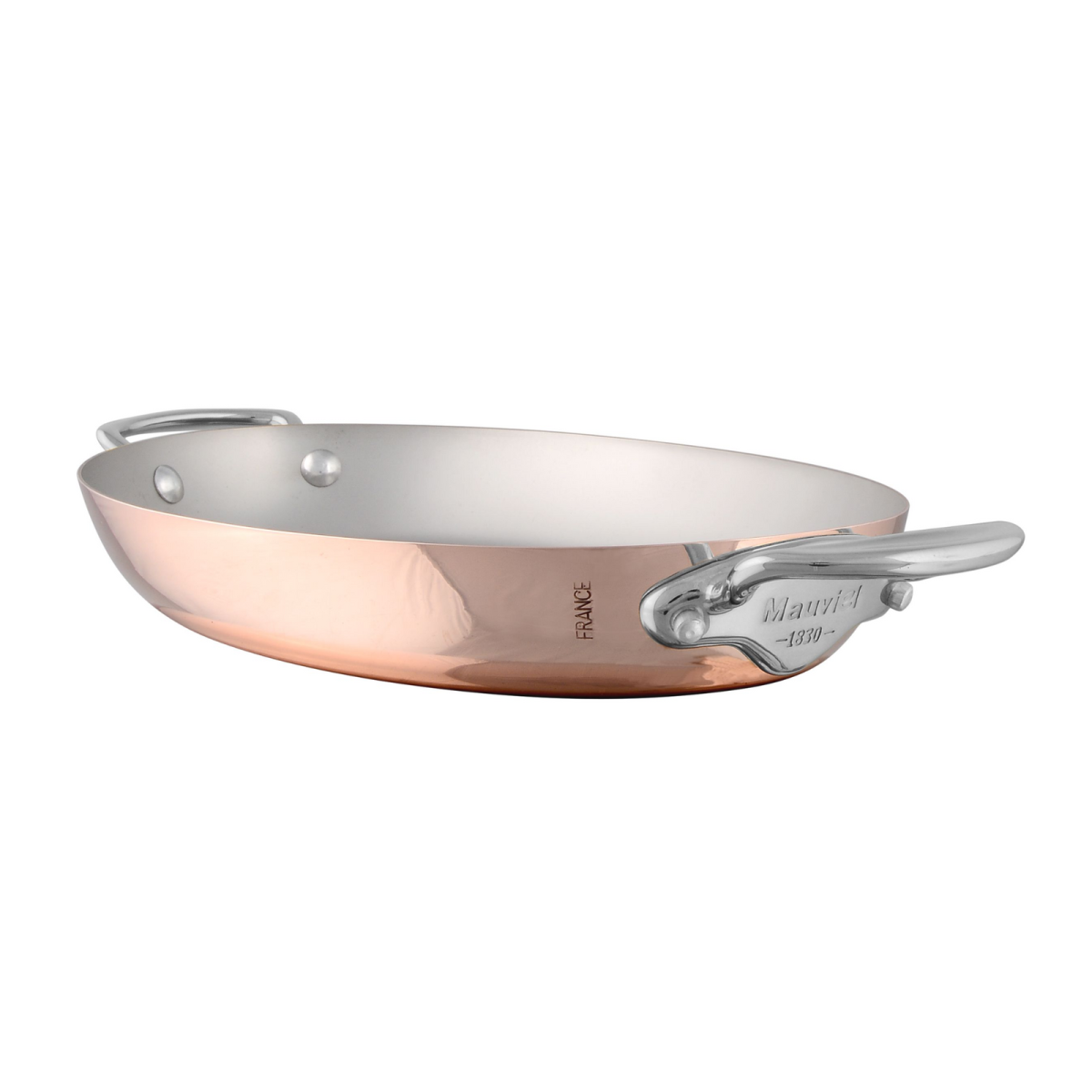 mauviel mheritage m150 s copper oval pan with cast stainless 7796744c 2