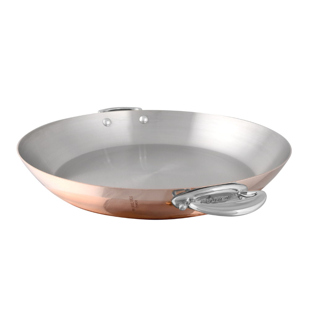 mauviel mheritage m150 s round pan with cast stainless steel 9a294984 1