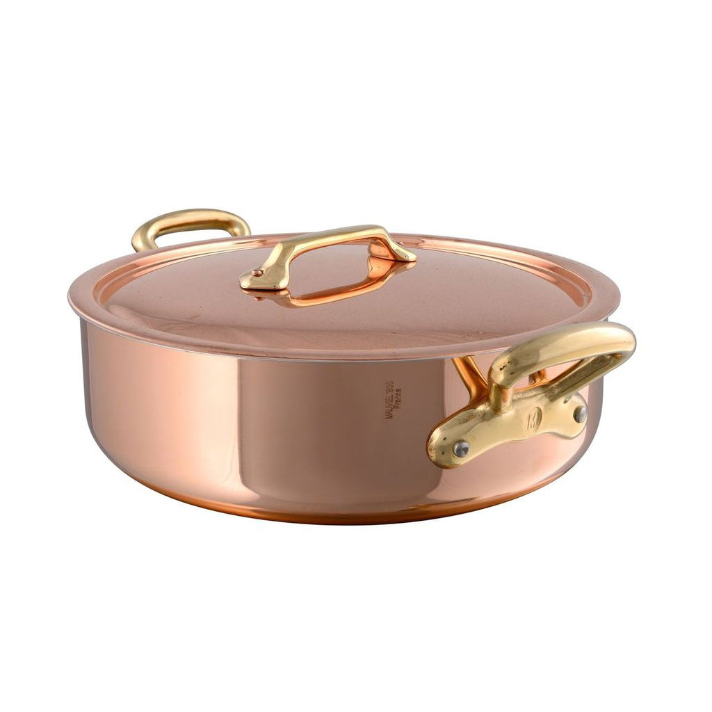 mauviel mheritage m200 b copper rondeau with lid brass handl c5f44226