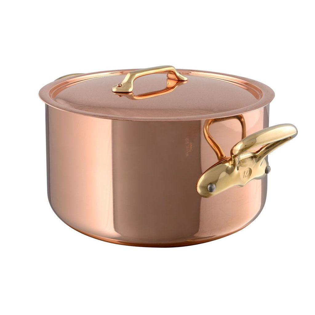 Mauviel M’Heritage M’200 B Copper Stewpan With Lid, Brass Handles