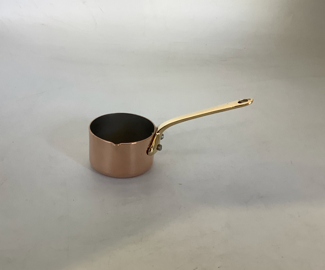 mauviel mminis copper sauce pan with pouring spout brass han e2ba410d