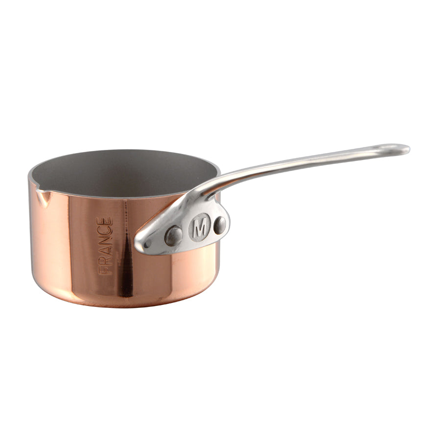 mauviel mminis copper sauce pan with pouring spout stainless 3aa35ba2