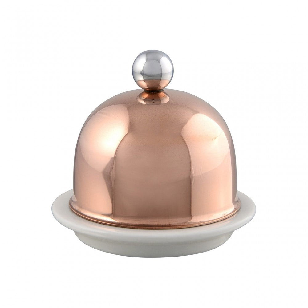 mauviel mtradition copper porcelain butter dish with stainle 5bbae9ed