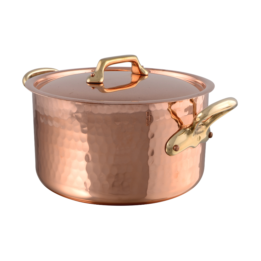 mauviel mtradition hammered copper tin inside stewpan with l 0d6eb8de