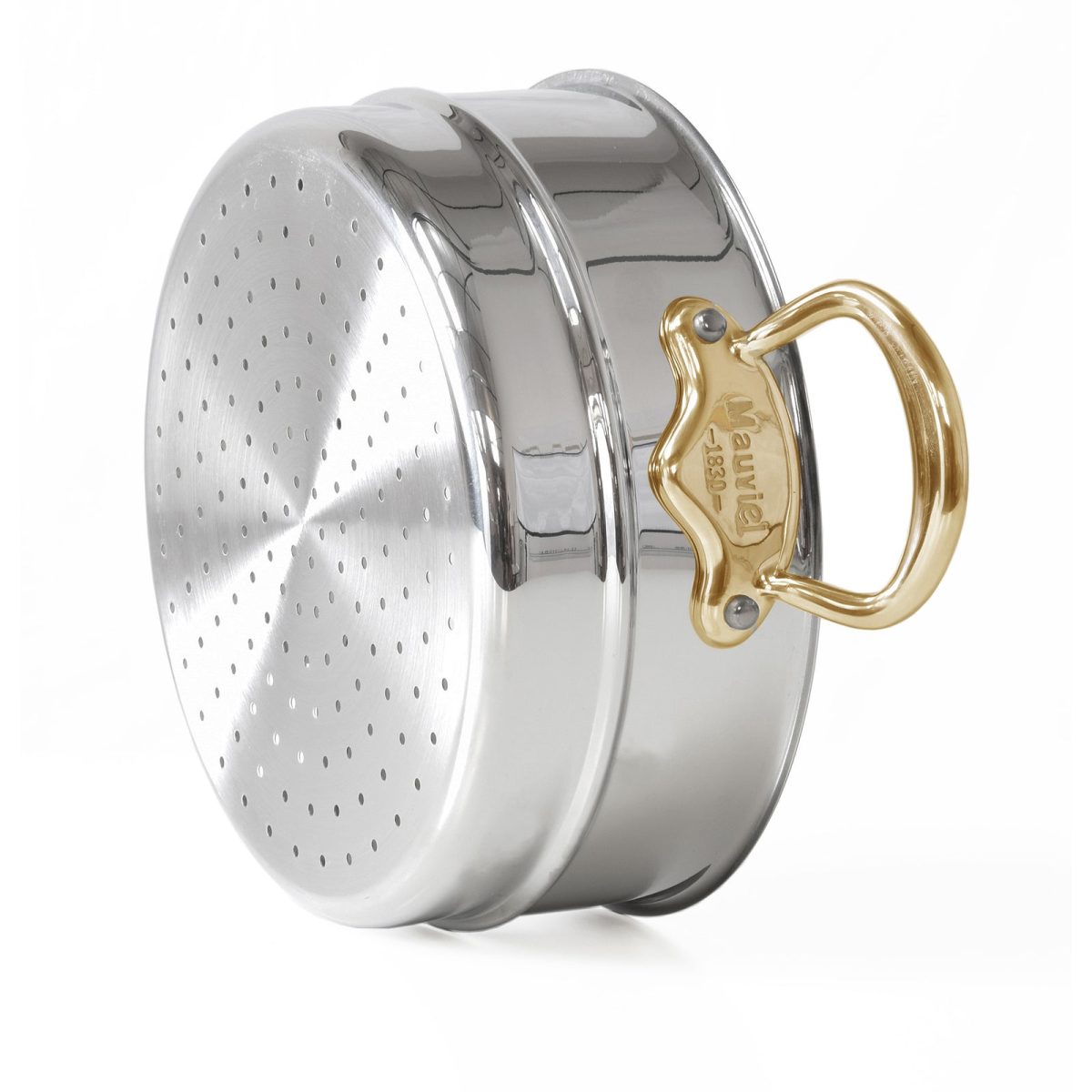 mauviel steamer insert with brass handles 7 9 in 52388f4a
